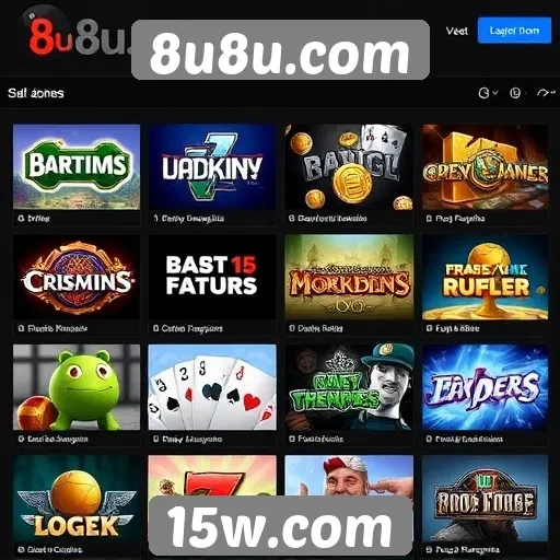 Variedade de jogos disponíveis no 8u8u.com